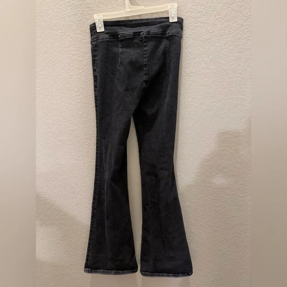 Frame Jetset Flare Jeans Sheen Noir Black High Rise Size 1 - Picture 6 of 6